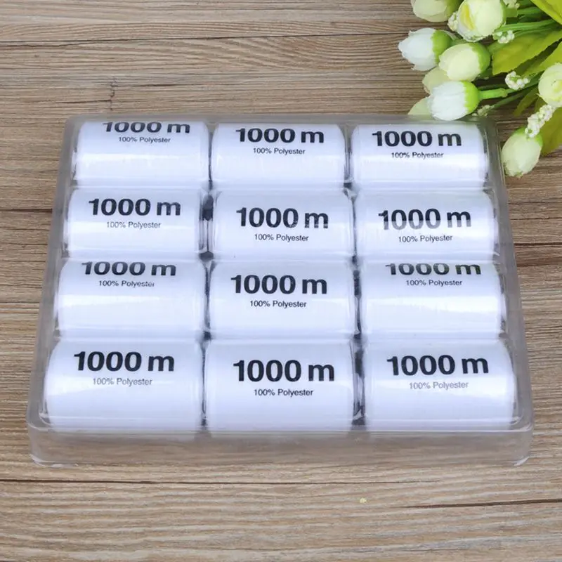 

402 Polyester Sewing Thread 1000m White/black Needle Thread Box Thread Needle Thread