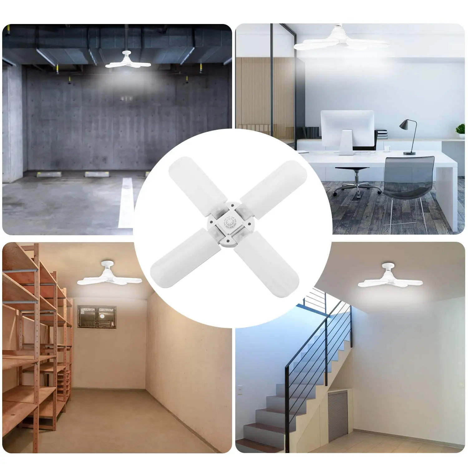 Led Garage Lights, Super Bright 60W Daylight Light Bulbs 4000LM Deformable Garage Ceiling LED Shop Lights for Garage, Working Li