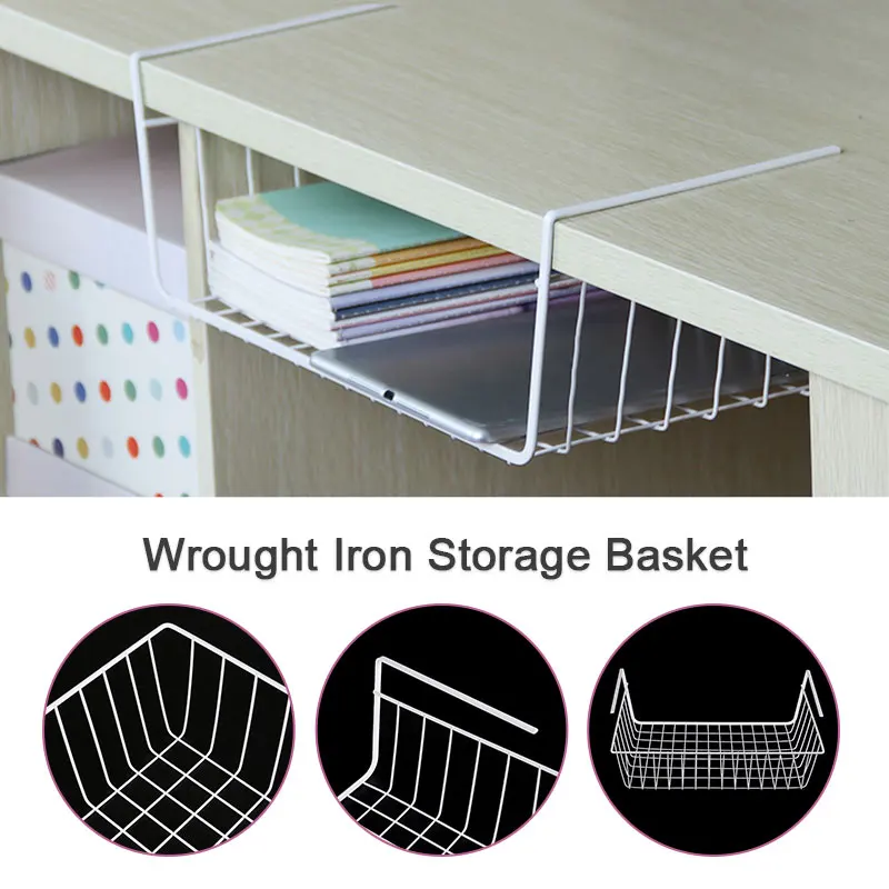 SOLEDI Iron Durable Hanging Basket Household Supplies Sundries Storage Home Domestic Storage Box Large Volume Shelf 2 Colors