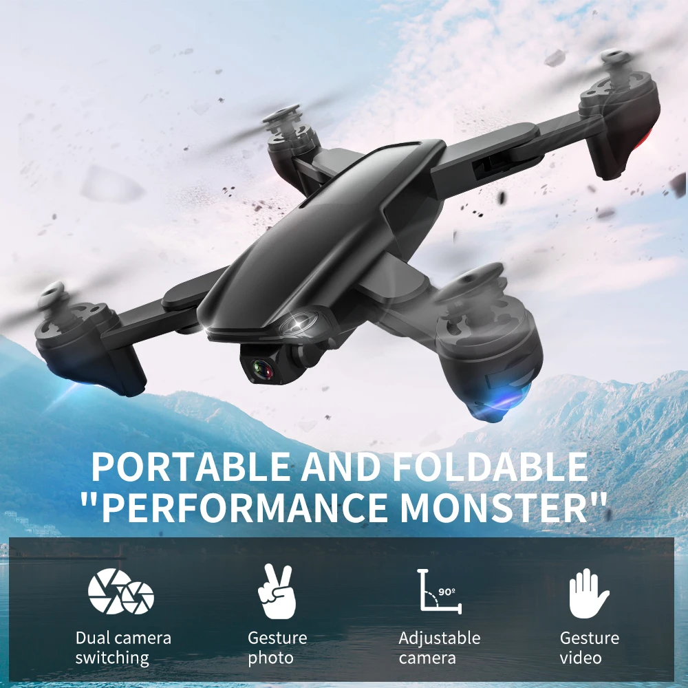 

SG701 RC Drone with Camera 4K Dual Camera Wifi FPV Drone Foldable RC Quadcopter with Headless Mode Trajectory Flight with Bag