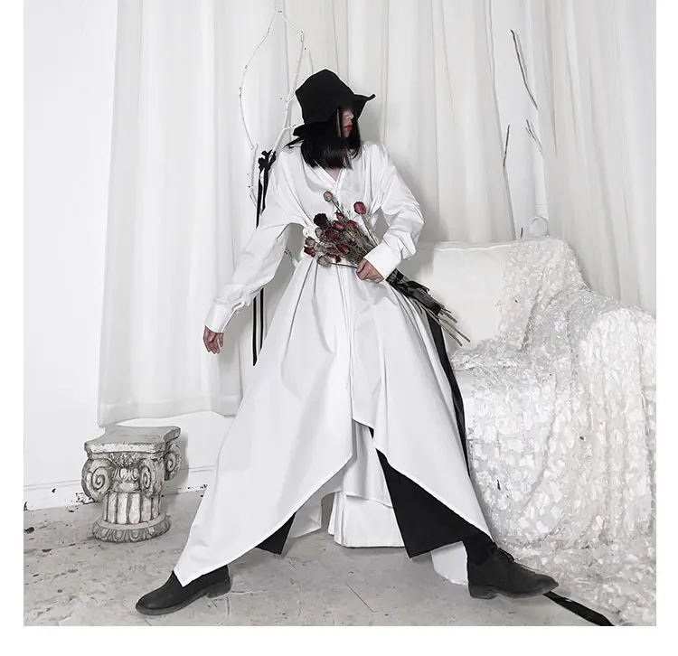XITAO Бандажное асимметричное платье Женская мода плюс размер черно-белое свободное осеннее элегантное платье для миноритета WLD3069
