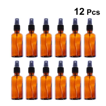 

12pcs 50ml Portable Dispensers Bottle Liquid Bottle Brown Empty Spray Bottle Refillable Mist Atomizer Bottles for Travel