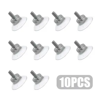 

10pcs Rubber Strong Suction Cup Replace Parts Plastic Hooks Transparent Sucker for Glass Desktops With M6 Screws