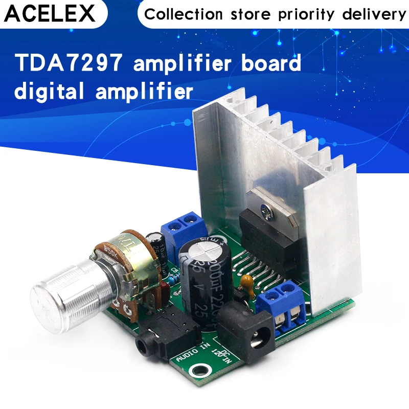 TDA7297 аудио усилитель плата модуль двухканальный Запчасти для DIY Kit 15 Вт + Цифровой
