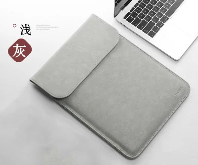 Scrub gray 2 Женский мужской тонкий PU кожаный 11 12 14 15 рукав сумка для ноутбука 15,6 Для Macbook Air 13 чехол для Xiaomi samsung lenovo чехол - Цвет: Scrub gray 2