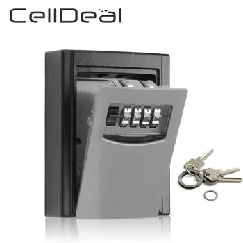 

CellDeal 4 Digital 4-digit Combination Lock Wall Safe for Keys Wall Key Box Stocked Home Storage Organization Organizer Black
