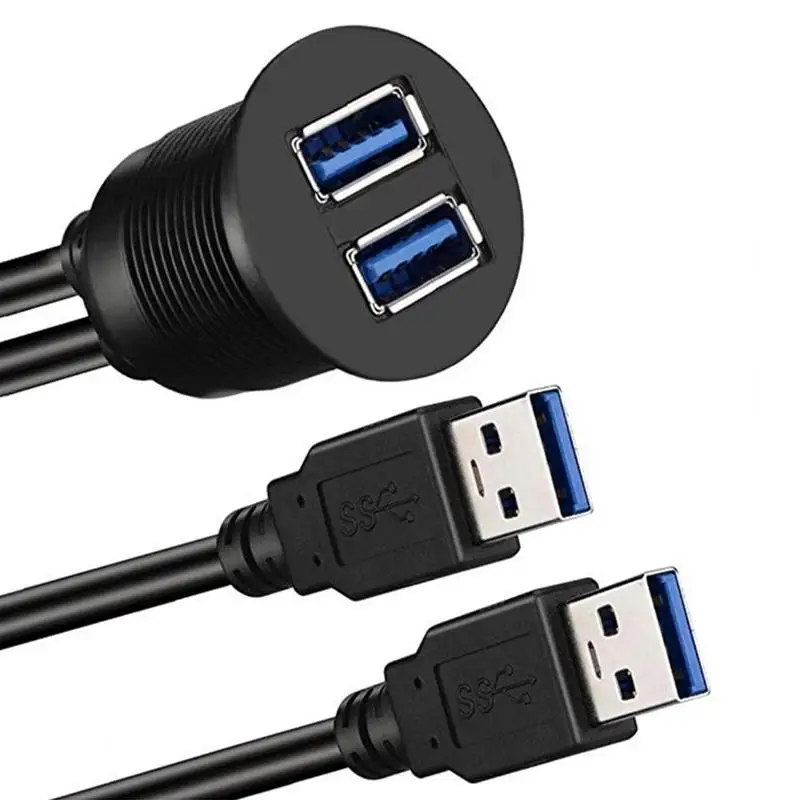 1 м 2 Порты Dual USB 3 0 удлинитель AUX заподлицо автомобиль грузовик панель расширения