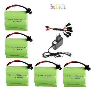 

YUKALA 6V 2800mAh Ni-MH AA Battery T type for RC Truck/ RC car/ RC boat/ RC tank SM plug 6 v 2800 mah