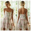 Sweet Summer Suspender Strap Floral Sundress Women Sling Lace-Up Dress A-Line Boho Lady Swing Ruffles Short Dress Backess ► Photo 2/6