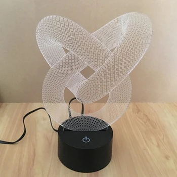 

Button Switch Type 3D Stereoscopic Night Light Colorful LED Visual Light Acrylic Gradient Color Night Light DV5V 1.5W