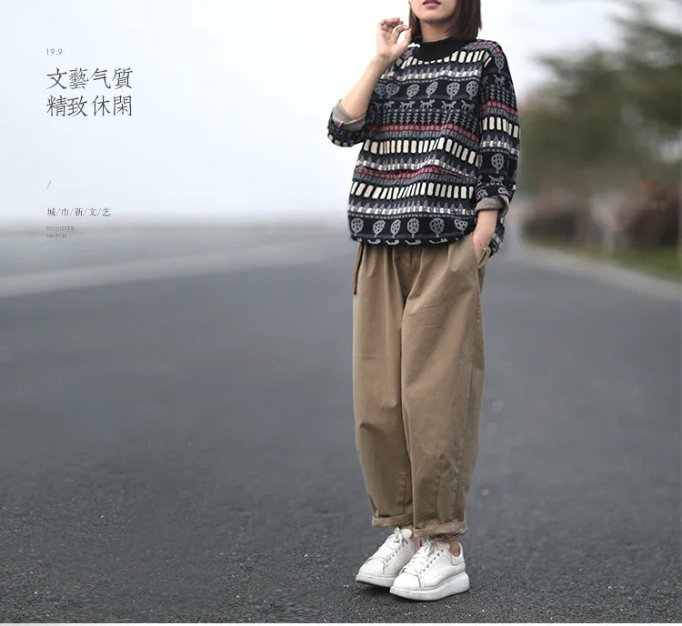 Turtleneck Jumper Pullovers Long Sleeve Autumn Art Printed Women Cotton Sweatshirt Loose All-Match Casual Hoodies Tops Harajuku