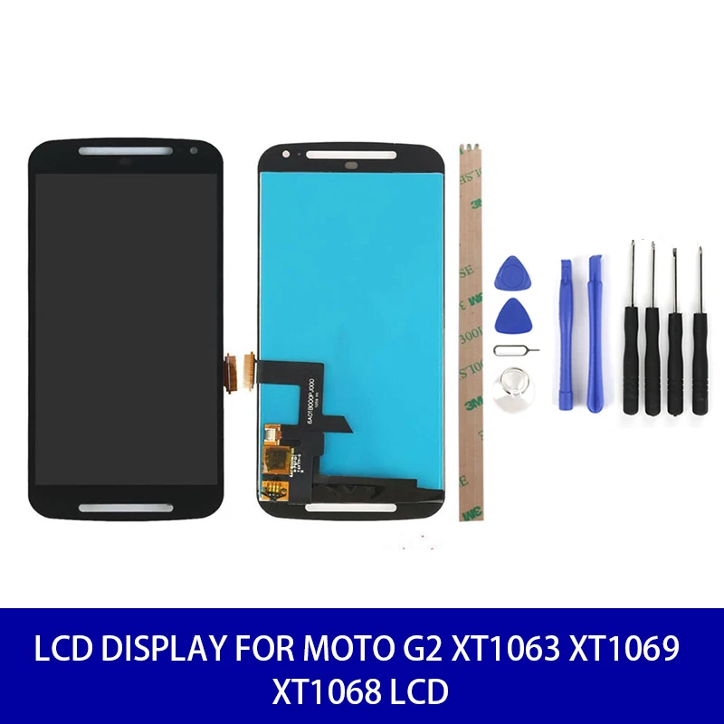ЖК-дисплей для Moto G2 XT1063 XT1069 XT1068 с сенсорным экраном и дигитайзером в сборе замена