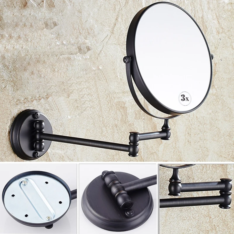 Bathroom Accessories Makeup Mirror Bath Mirror Antique Bronze Wall Mounted Magnifier Bathroom Mirrors Hardware-80290
