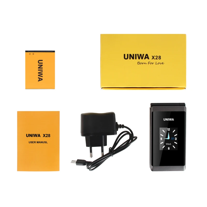Мобильный телефон Uniwa X28 X 28 с откидной крышкой две SIM карты сотовый большим