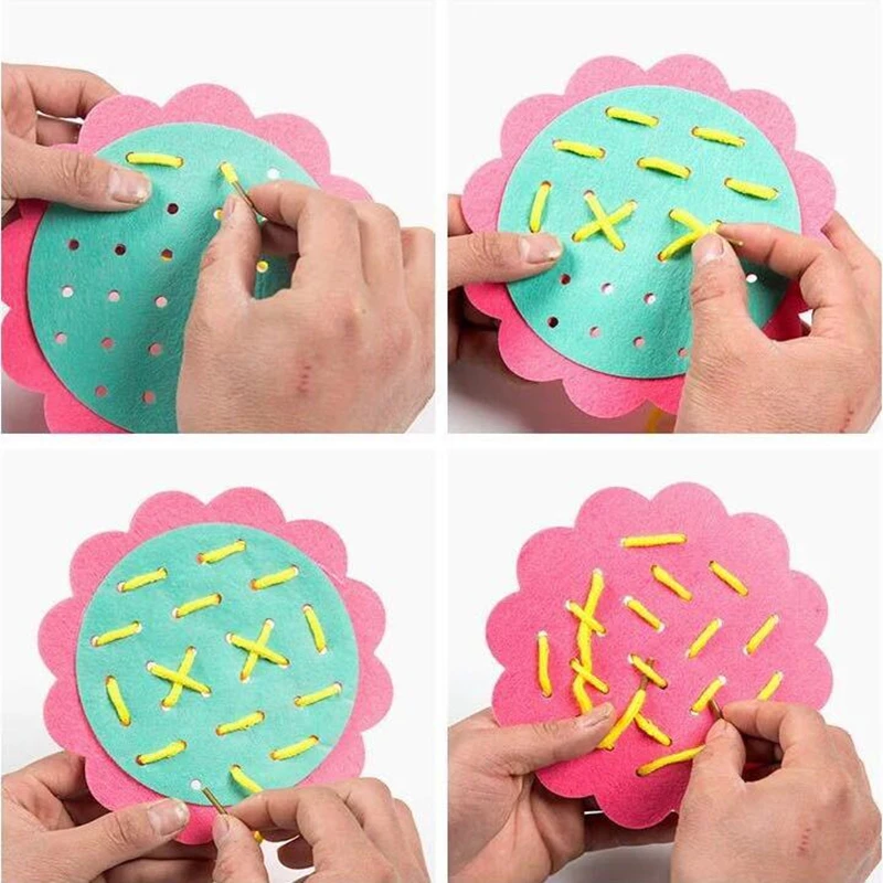 Kids Toys Teaching Aids Manual DIY Weave Cloth Math Toys Baby Early Education Toys Montessori Materials Juguetes Educativos