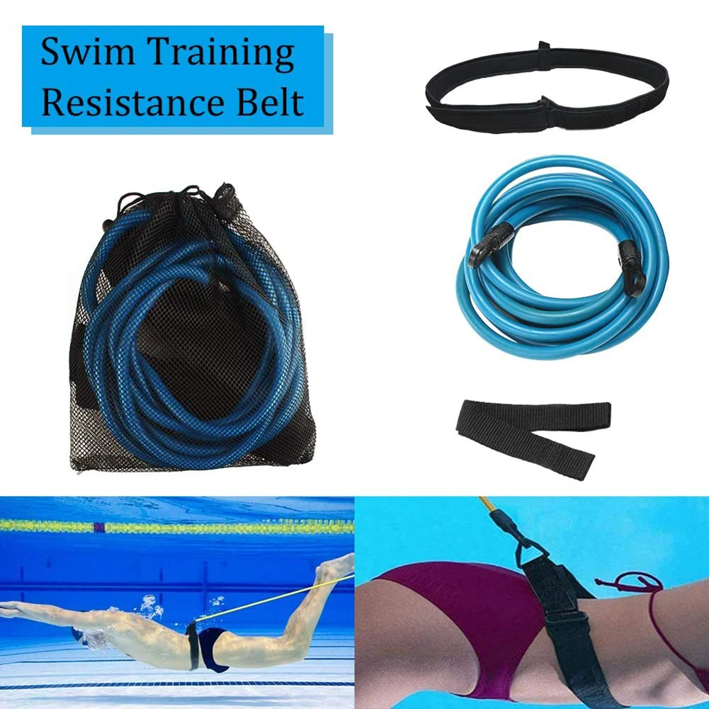 Swim Training Resistance Elastic Belts Swim Bungee Cords Swim Tether