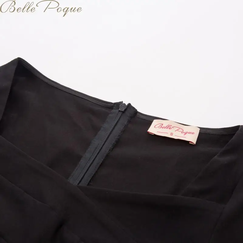 Платья с принтом belle poque, женское винтажное Плиссированное вечернее платье, женское платье с рукавом 3/4, на молнии, с круглым вырезом, элегантные платья для девушек, осень
