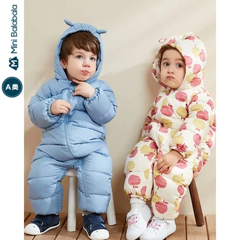 

Minibala Children clothing baby down jumpsuit men and women baby 2020 winter thickened warm romper climbing suit