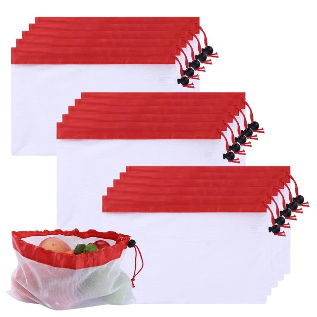 Nagy Mosható Újrafelhasználható Zöldségháló Táskák Friss Zöldségekhez Kakobarát