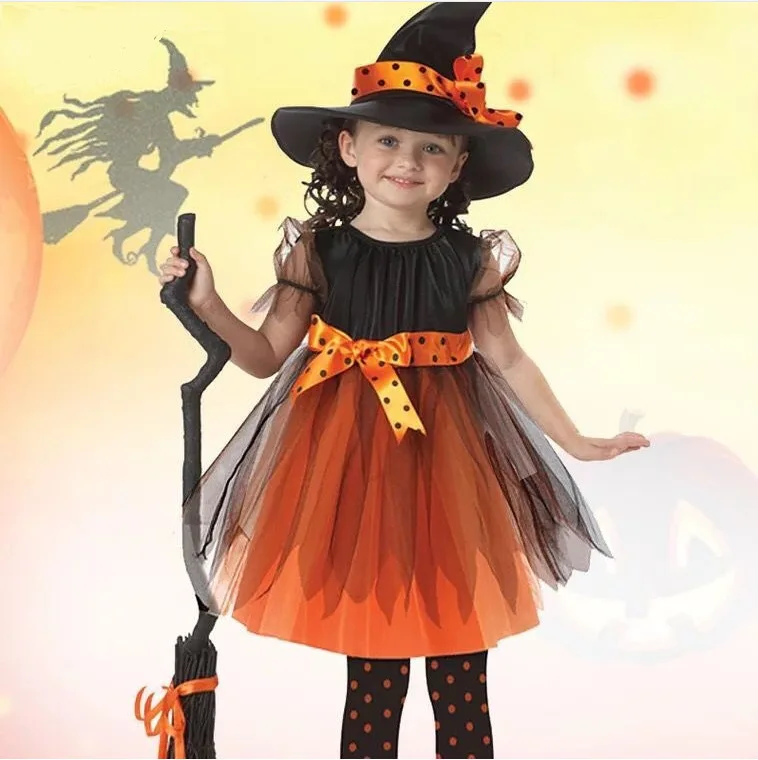 

New Style Halloween CHILDREN'S Costume Witch Witch Stage Wear Makeup Ball Dress Girls Dress