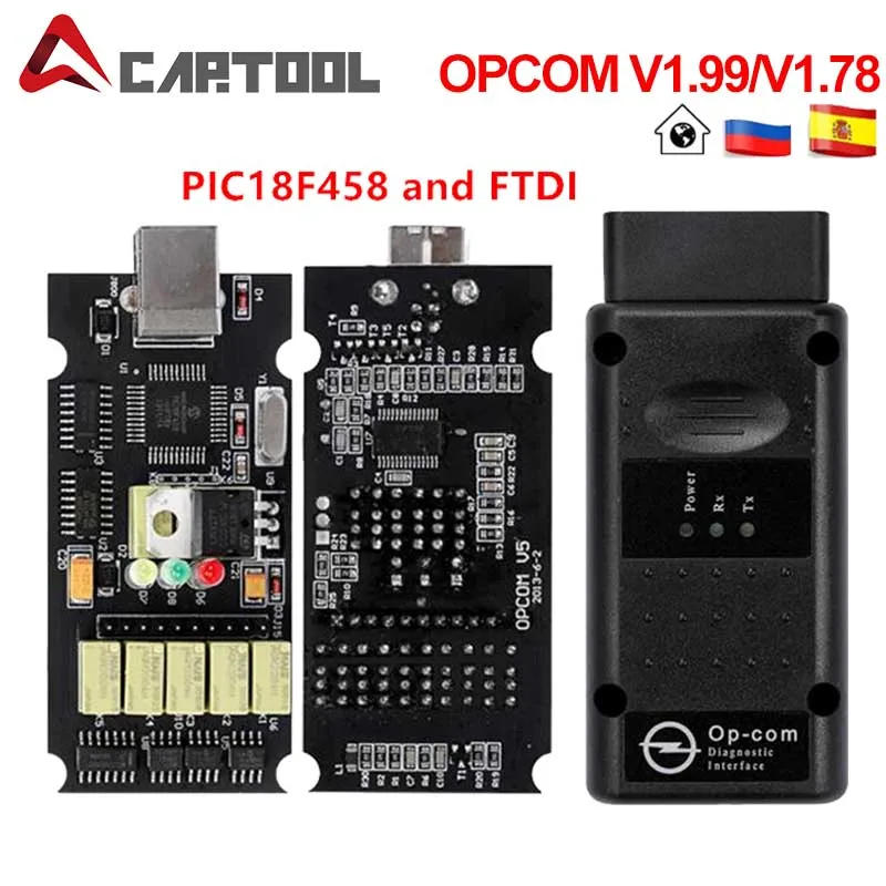 OPCOM v1.99 v1.78 v1.70 OBD2 CAN BUS код ридер для Opel OP COM OBD диагностики PIC18F458 чип FTDI|Считыватели