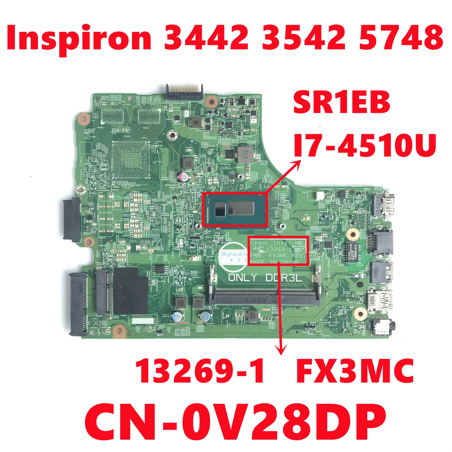 Материнская плата для ноутбука Dell Inspiron 3442 3542 5748 13269 100%-1 | Компьютеры и офис