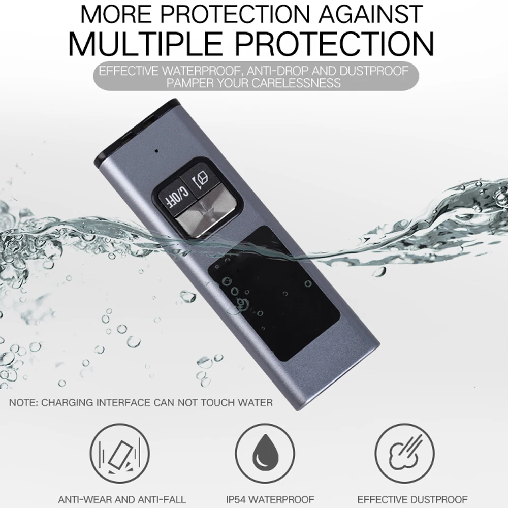 Portable Handheld Mini Laser Range Finder USB Rechargeable Range Finder with 0.03-40 Meters Measuring Range