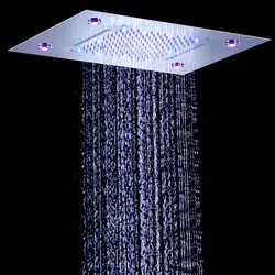 Душем потолок дождевой Душ Светодиодный свет авто-изменение 360*500mm водопад Насадки для душа удаленного Управление Цвета большой 4