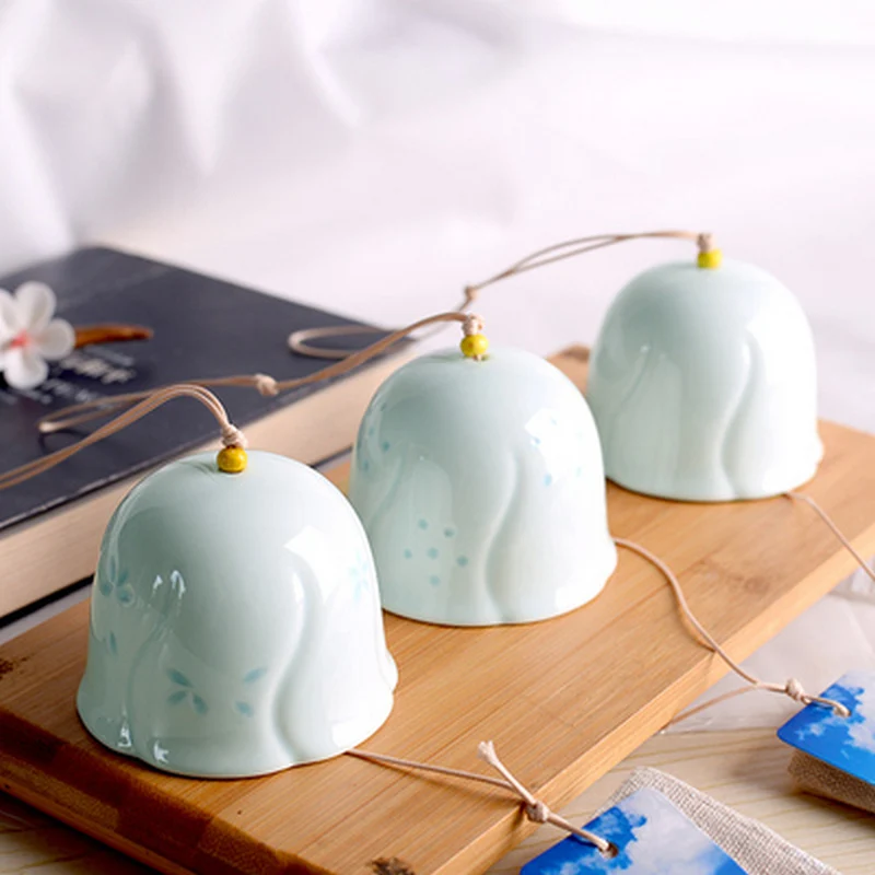 Pure White Ceramic Wind Chime Pendant Handmade Ceramic Wind Chime