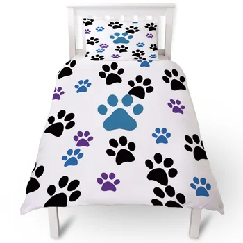 

Color Pet Footprint Duvet Cover Pillow Case Quilt Cover Set Bedclothes Single Bedding Sets For Bed