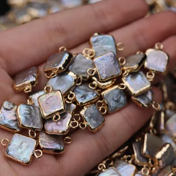 

Natural Freshwater Pearl Pendants Charms Connector for Jewelry Making DIY Accessories 10pcs Fit Necklaces Bracelet Earrings