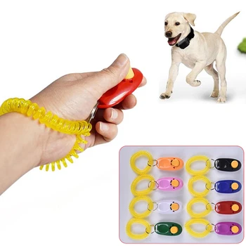 

1PC Trainer Obedience Aid Wrist Fashion Dog Pet Training Clicker Click Button 3.5*6.5*1.5cm 8 Colors