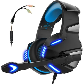 

Gaming Headsets for PC X-BOX PS4 3.5mm Wired Headphones Gamer HiFi Surround Stereo Bass Internet Cafe Dedicated Headset With Mic