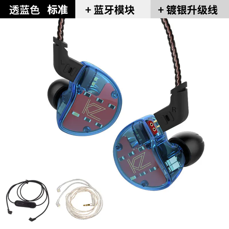 blue no mic 3 cable KZ ZS10 4BA+1DD In ear Earphone Hybird Dynamic Armature Earbuds Headset for KZ ZSN PRO ZS10 PRO ZST CCA C10 C16 V80 - Цвет: blue no mic 3 cable