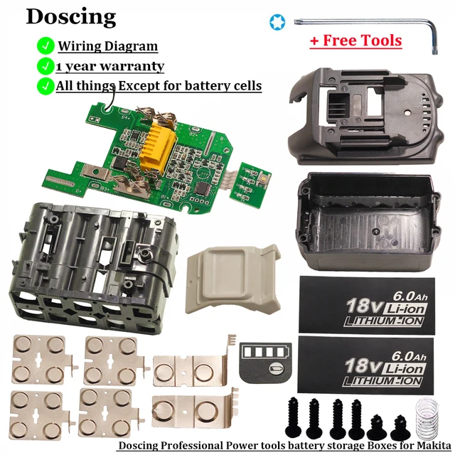 Doscing Plastic Case Nesting Single cell Protection Detection Protection Board PCB for Makita 18v Battery BL1840 BL1850 BL1830 1
