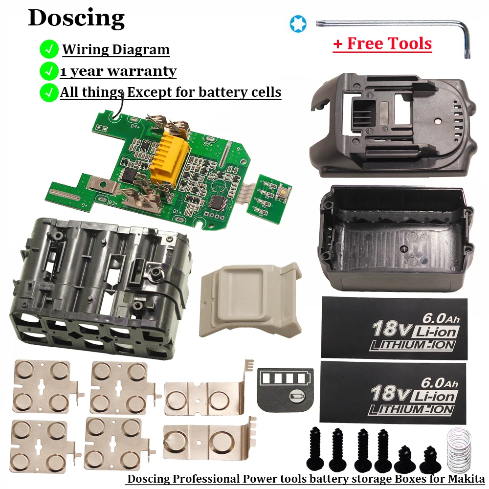 Doscing Plastic Case Nesting Single cell Protection Detection Protection Board PCB for Makita 18v Battery BL1840 BL1850 BL1830