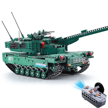 

Cada 1498CPS RC Military M1A2 Tank Model Building Blocks lepining Remote Control Car Compatible WW2 Technic Toys for Kids