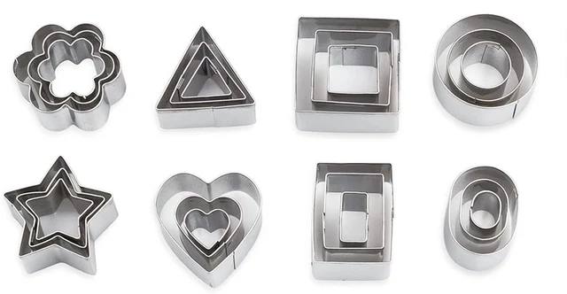 30 Formine Per Biscotti In Acciaio Inox - Tagliapasta Mini Per Dolci E Fondente