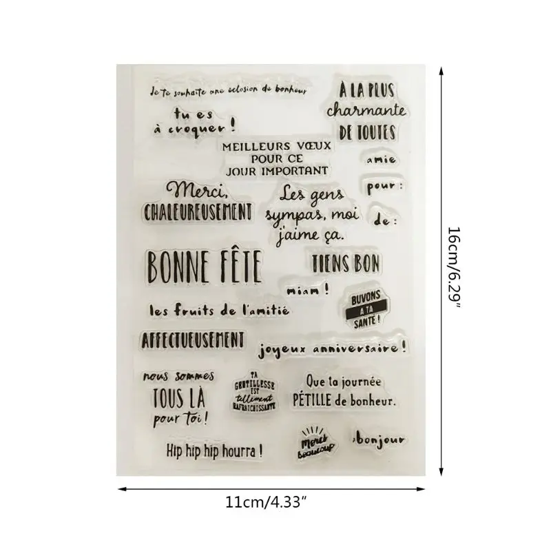 

French Letter DIY Silicone Clear Stamp Cling Seal Scrapbook Embossing Album Decor D2TD