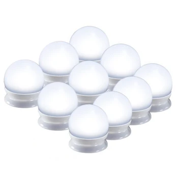 

Behogar 10-LED Makeup Light USB Powered Cold Warm Dimmable Vanity Table Mirror Lamp with Adhesives for Room Dressing Table