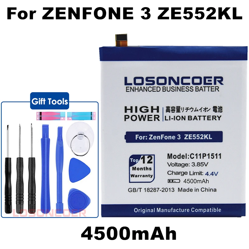 

LOSONCOER 4500mAh C11P1511 Battery for Asus ZenFone 3 ZenFone3 Ze552kl Z012da/e Cell Phone Battery + Tracking Number