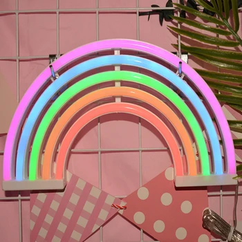 

2020 Hot Sale Rainbow Decor Neon Light Lamp Wall Decor Christmas Neon Bulb Tube For Dorm Holiday Party Decor Create Atmosphere