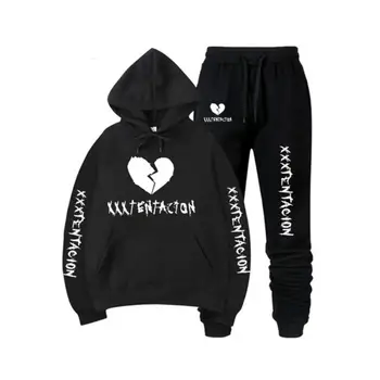 

2020 New Autumn/Winter XXXTentacion Revenge Kill Hip Hop Hoodies Sweatshirts And Sweatpants Men Two Piece Set Hooded Suit Velvet