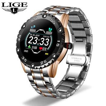 

LIGE Pedometer Smartwatch Fitness Tracker Sleep Monitoring Watch Blood Pressure Sports Ip67 Waterproof Smart Watch Steel Band