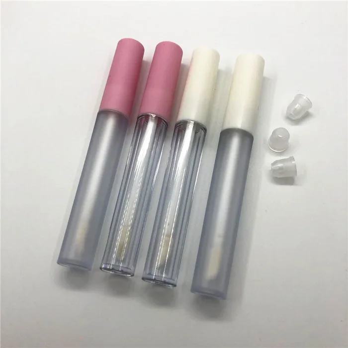 10-50pcs 2.5ml high-grade Lipstick tube transparent bottle lip gloss tubes pink white black cover round clear lip glaze tubes custom rectangle transparent lipstick tube stickers personalized black on clear labels with logo name waterproof cosmetic decal