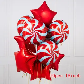 

10pcs/lot 18inch foil balloons Red Metal Star Merry Christmas balloon 18inch candy decoration inflatable air ballsparty supplies