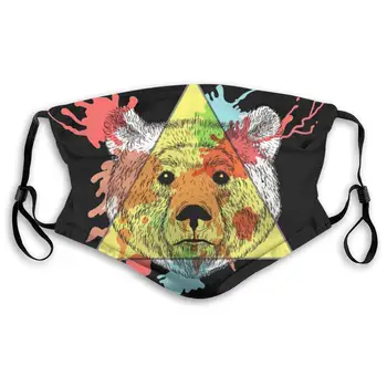 

Fillter Cloth for Women Bear Face in Triangle Warm Cold Cloth Dustproof Ear Loops for Traveling Double Protection