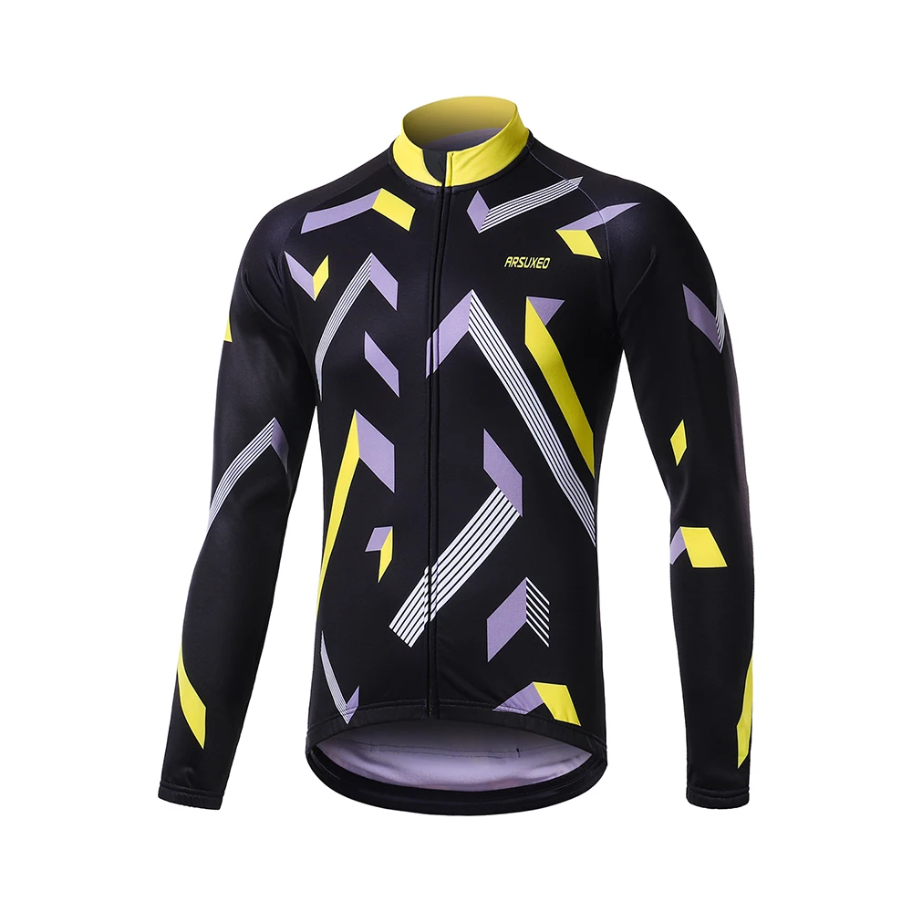 ZF02 jersey ARSUXEO Велоспорт Джерси наборы с подкладкой брюки зима тепловой флис с длинным рукавом MTB велосипед одежда спортивная одежда Ropa Ciclismo ZFX - Цвет: ZF02 jersey