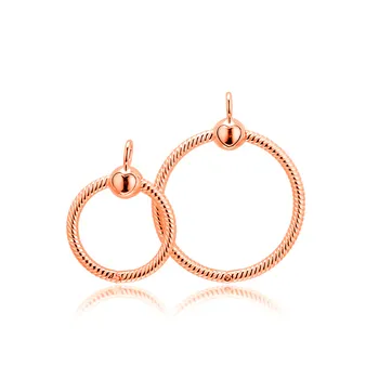 

2 Size Moments O Pendant for Women Chain Necklaces Fashion Signature Rose Golden Open Charms for Jewelry Making 2019 New Arrival