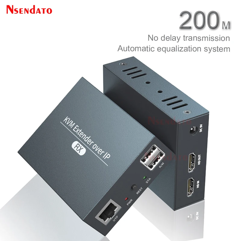

HD KVM USB удлинитель 1080P 200M IP RJ45 UTP/STP Ethernet KVM переключатель HD беспроводной видео передатчик приемник Удлинитель Cat5 6